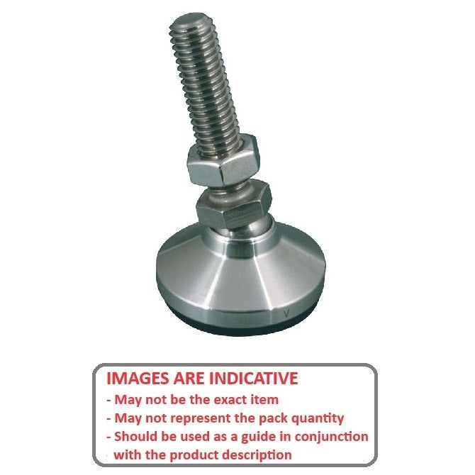 1102871 | MSM-127C-102-S6 (PK-15) --- Levelling Studded Mounts - 1/2-13 UNC - 12.7mm - 47.6x28.6 mm Swivel - Stainless Steel 316 Similar to A4, 18-10 Mount