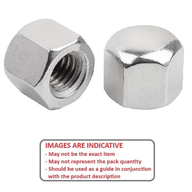 1070670 | NT060M-CP-S4 (10 Pcs) --- Cap Nuts - M6 (6x1mm) 304 Stainless 9 (min 8.64)