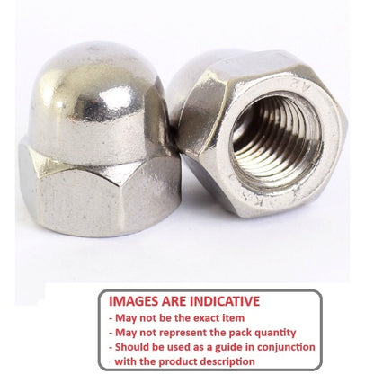 1054731 | NT040M-DM-S6 (PK-5) --- Dome Nuts - M4 - 4x0.7mm - 316 Stainless 8 mm Nut
