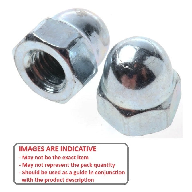 1097448 | NT127W-DM-CC (5 Pcs) --- Dome Nuts - 1/2-12 BSW (12.7mm) x  Steel - Chrome Plated x 23.81 mm