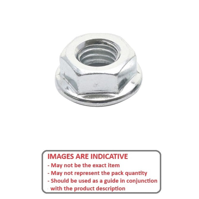 1060489 | NT050M-F-ZP (Each) --- Flanged Nuts - M5 - 5x0.8mm - Zinc Plated Steel - - Nut