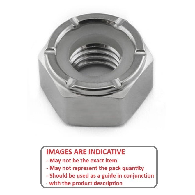 1040848 | NT022C-NI-AL (PK-10) --- Hexagonal Nuts - 2-56 UNC - 2.18mm - - 3.97 mm Nylon Insert - Aluminium Nut