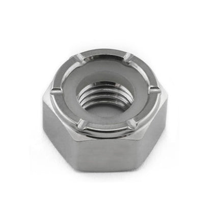 1040848 | NT022C-NI-AL (PK-10) --- Hexagonal Nuts - 2-56 UNC - 2.18mm - - 3.97 mm Nylon Insert - Aluminium Nut