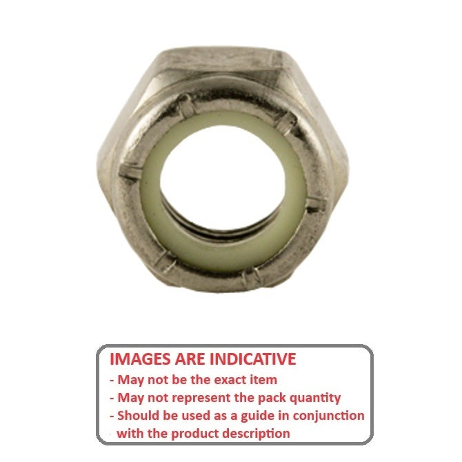 1059670 | NT048F-NI-CS (PK-5) --- Hexagonal Nuts - 10-32 UNF - 4.76mm - 6.1x9.4 mm Nylon Insert - Steel - Plated Nut