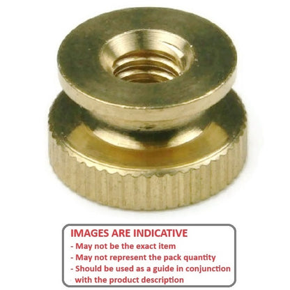 1070919 | NT064C-THC-BR (PK-111) --- Thumb Nuts - 1/4-20 UNC - 6.35mm - 9.5x3.97 mm Collared - Brass Nut