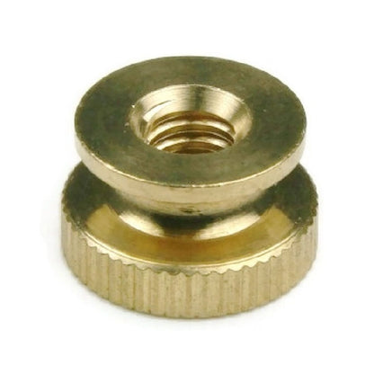 1049871 | NT035C-THC-BR (Each) --- Thumb Nuts - 6-32 UNC - 3.5mm - 7.1x3.18 mm Collared - Brass Nut