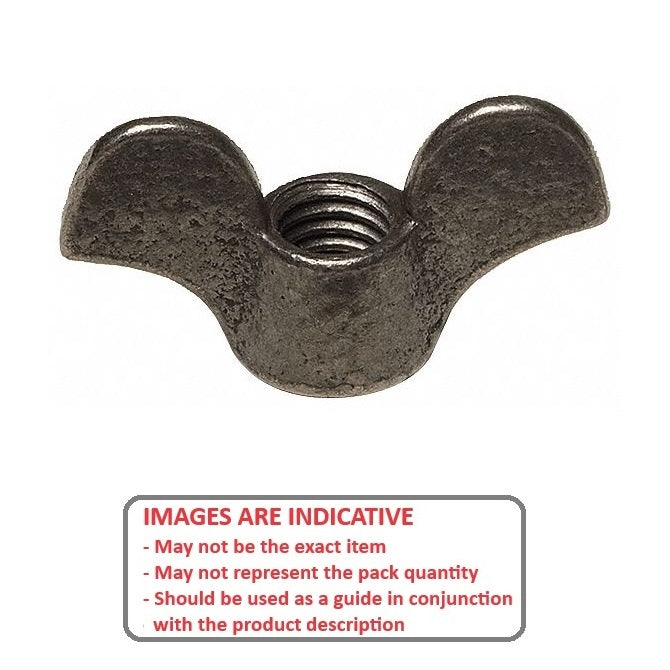 1077521 | NT079C-WC-MI (Each) --- Wing Nuts - 5/16-18 UNC - 7.94mm - 36.49x12.7 mm Malleable Iron - Iron Nut