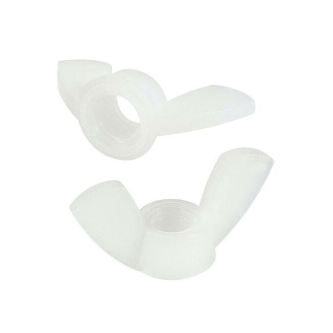 Wing Nuts - M4 -4x0.7mm- 14x8 mm - Natural Nylon 6.6