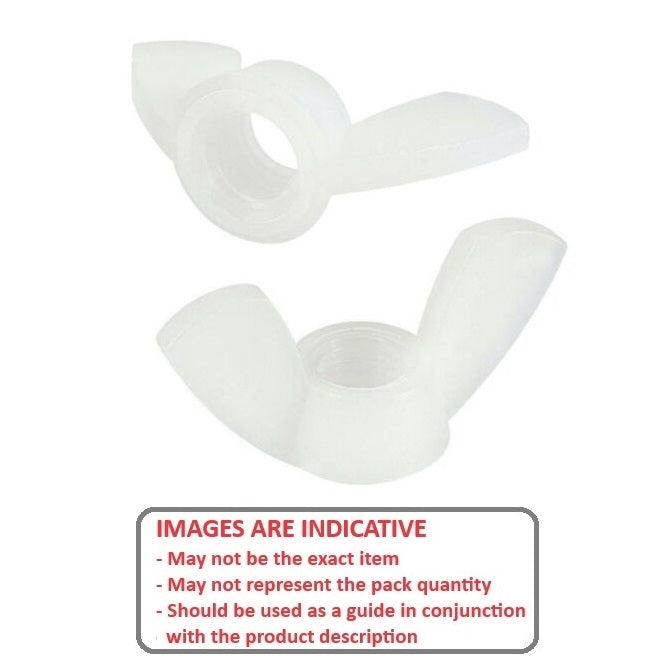 1060082 | NT050M-WG-NY (PK-10) --- Wing Nuts - M5 - 5x0.8mm - 16x10 mm - Natural Nylon 6.6 Nut