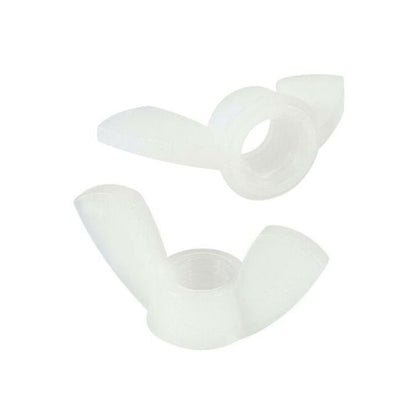 1064884 | NT060M-WG-NY (PK-5) --- Wing Nuts - M6 - 6x1mm - 20x12 mm - Natural Nylon 6.6 Nut