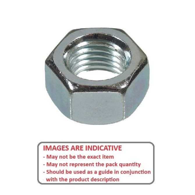 1056071 | NT047B-HX-BRN (PK-10) --- Hexagonal Nuts - 2BA - 4.7mm - 4.1x8.2 mm Full - Brass Nickel Plated Nut
