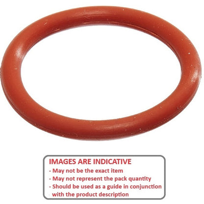 1117611 | OR-01704-353-S70-209-R (125 Pcs) --- Silicone Rubber O-Rings - 17.04 mm x 3.53 mm Red