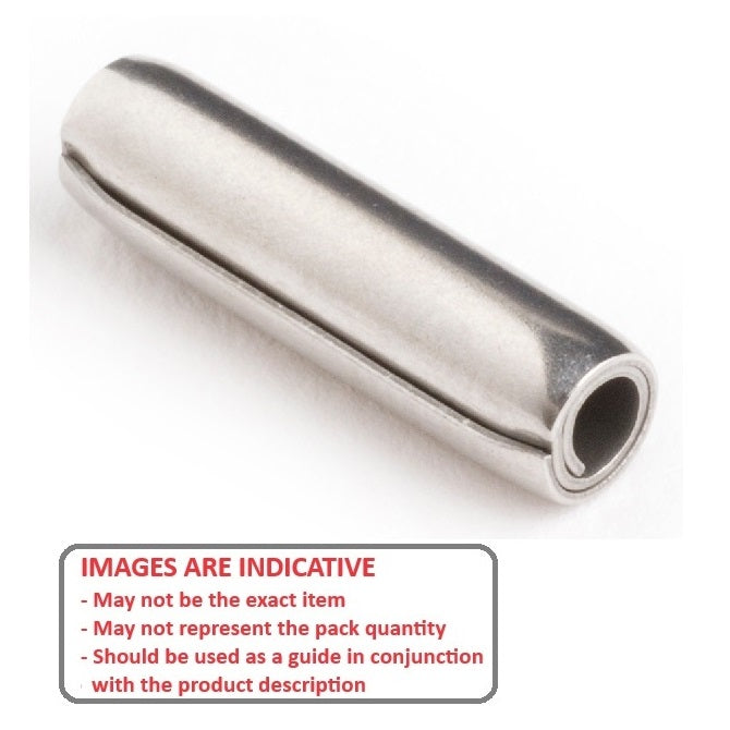 1049205 | PSP-032-025-S2 (PK-5) --- Coiled Pins - 3.18x25.4 - 3.18 - 3.28 - Stainless Steel 304 Similar to A2, 18-8 HRB80 Pin