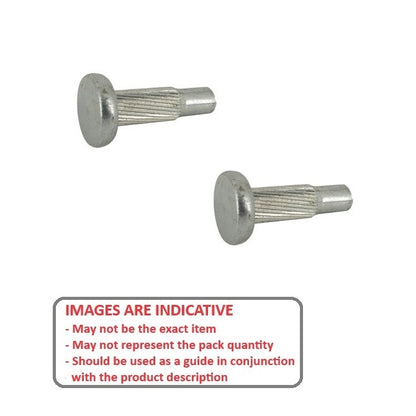 1042115 | HDP025-10F (PK-20) --- Hammer Drive Pins - 2.5x10x2.56 mm Flat Head - Carbon Steel Pin
