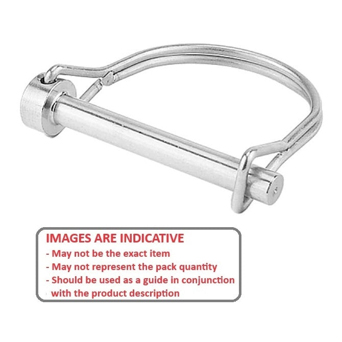 1073051 | LYP-R2-064-035-S4 (Each) --- Wire Lock Lynch Pins - 6.35x34.93x2.3 mm Double Wire - Stainless Steel 304 Similar to A2, 18-8 HRB80 Pin