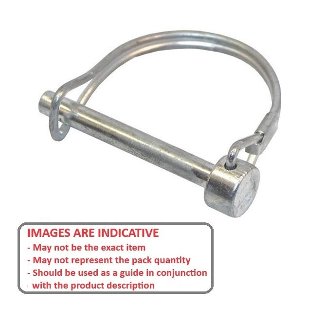 1078918 | LYP-R2-079-064-CZ (Each) --- Wire Lock Lynch Pins - 7.94x63.5x2.3 mm Double Wire - Carbon Steel Spring Wire Zinc Plated Pin