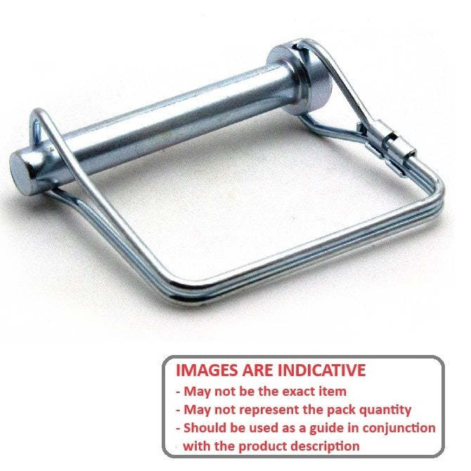 1088691 | LYP-Q2-095-076-CZ (PK-100) --- Wire Lock Lynch Pins - 9.53x76.2x2.3 mm Double Wire - Carbon Steel Spring Wire Zinc Plated Pin