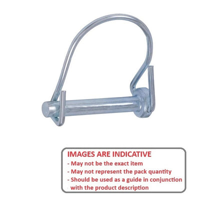 1073273 | LYP-R1-064-044-CZ (PK-5) --- Wire Lock Lynch Pins - 6.35x44.45x3 mm Single Wire - Carbon Steel Spring Wire Zinc Plated Pin