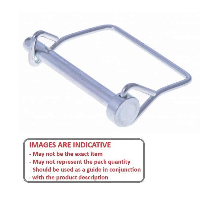 1073536 | LYP-Q1-064-064-CZ (PK-4) --- Wire Lock Lynch Pins - 6.35x63.5x3 mm Single Wire - Carbon Steel Spring Wire Zinc Plated Pin