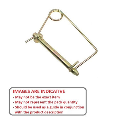 1073014 | LYP-T1-064-051-CZ (PK-25) --- Wire Lock Lynch Pins - 6.35x50.8x2.3 mm Single Wire - Carbon Steel Spring Wire Zinc Plated Pin
