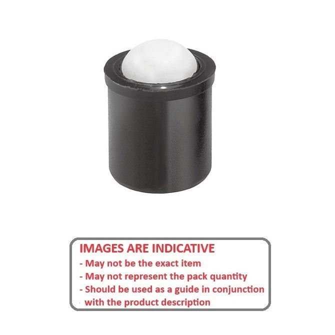 1060494 | PLBP-050-060-PP-007 (Each) --- Ball Push Fit Plungers - 5x6 mm - 4 N Plastic Body - Plastic Plunger