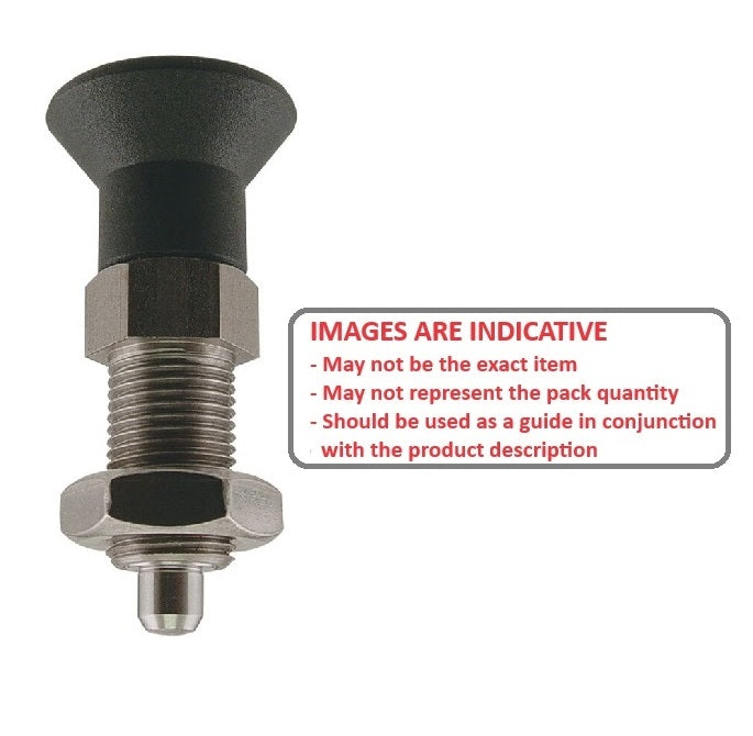 1068099 | PLIT-030-060-075-32-KPN-S3 (Each) --- Indexing Pull Knob Plungers - M6 Fine - 6x0.75mm - 31.5 mm - 2 N Stainless and Plastic - Stainless Steel 303 Similar to A2, 304, 18-8 Plunger