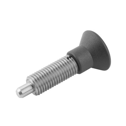 1082189 | PLIT-040-080-100-39-KPU-S3 (Each) --- Indexing Pull Knob Plungers - M8 Fine - 8x1mm - 38.5 mm - 2.7 N No Collar - Stainless Steel 303 Similar to A2, 304, 18-8 Plunger