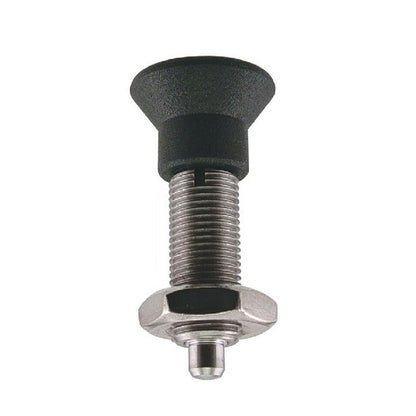 Indexing Pull Knob Plungers - M8 Fine - 8x1mm - 38.5 mm - 2.7 N No Collar - Stainless Steel 303 Similar to A2, 304, 18-8 