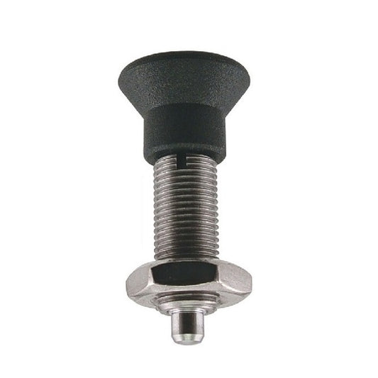 Indexing Pull Knob Plungers - M8 Fine - 8x1mm - 38.5 mm - 2.7 N No Collar - Stainless Steel 303 Similar to A2, 304, 18-8 