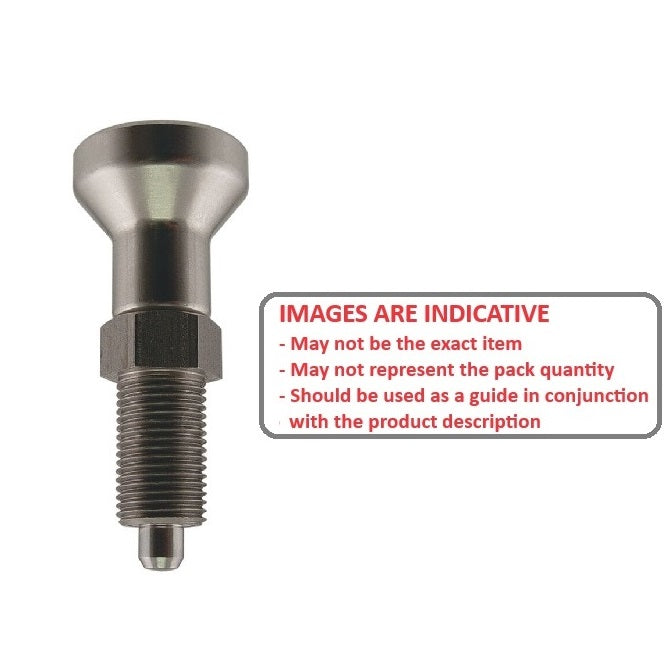 1082353 | PLIT-040-080-100-43-KP-S3F (Each) --- Indexing Pull Knob Plungers - M8 Fine - 8x1mm - 43 mm - 2.7 N - Stainless Steel 303 Similar to A2, 304, 18-8 Plunger
