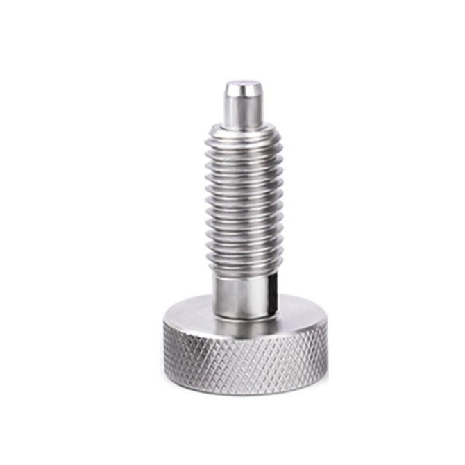 1059236 | PLST-048F-102-HKS-013 (Each) --- Spring Plungers - 10-32 UNF - 4.76mm - 10.2 mm - 2.2 N Knurled Handle - Stainless Steel Plunger