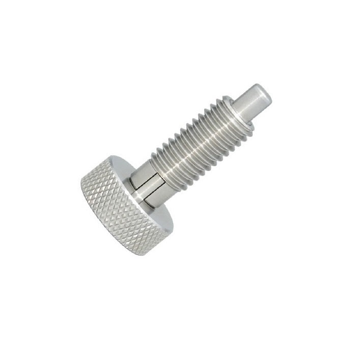 1077302 | PLST-064C-102-HKSL-009 (Each) --- Spring Plungers - 1/4-20 UNC - 6.35mm - 10.2 mm - 2.2 N Knurled Handle - Stainless Steel Plunger