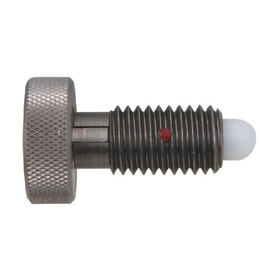 Spring Plungers - 1/4-20 UNC - 6.35mm - 12.7 mm - 2.2 N Knurled Handle - Steel Body with Acetal