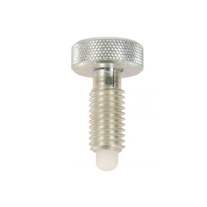 1066624 | PLST-060-127-HKASL-011 (Each) --- Spring Plungers - M6 - 6x1mm - 12.7 mm - 2 N Knurled Handle - Stainless Steel Body with Acetal Plunger