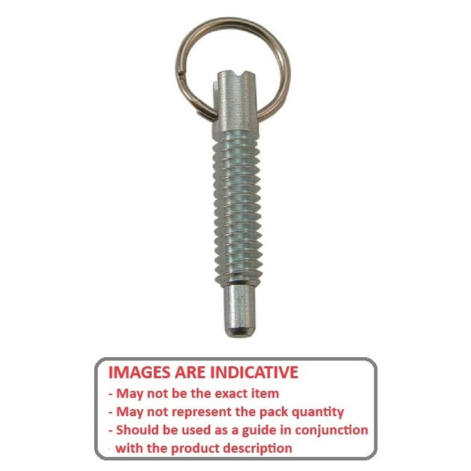1072823 | PLST-064C-290-RCL-011 (Each) --- Spring Plungers - 1/4-20 UNC - 6.35mm - 20.3 mm - 4.5 N Ring Handle - Steel Plunger