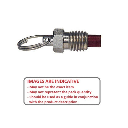 1071381 | PLST-064C-111-RPS-009 (Each) --- Spring Plungers - 1/4-20 UNC - 6.35mm - 6.4 mm - 2.2 N Ring Handle - Stainless Steel Body with Phenolic Plunger