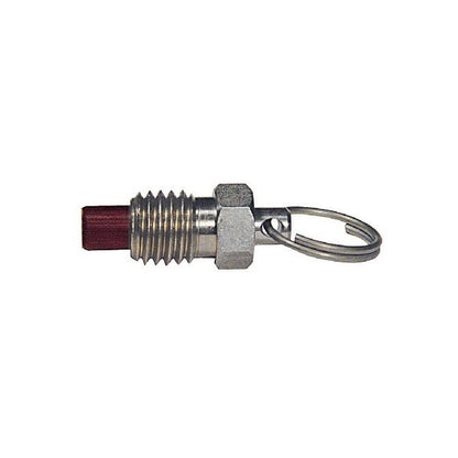 1071379 | PLST-064C-111-RPC-009 (Each) --- Spring Plungers - 1/4-20 UNC - 6.35mm - 6.4 mm - 2.2 N Ring Handle - Steel Body with Phenolic Plunger