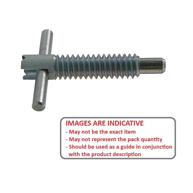 1072821 | PLST-064C-290-HTCL-011 (Each) --- Spring Plungers - 1/4-20 UNC - 6.35mm - 20.3 mm - 4.5 N Tee Handle - Steel Plunger