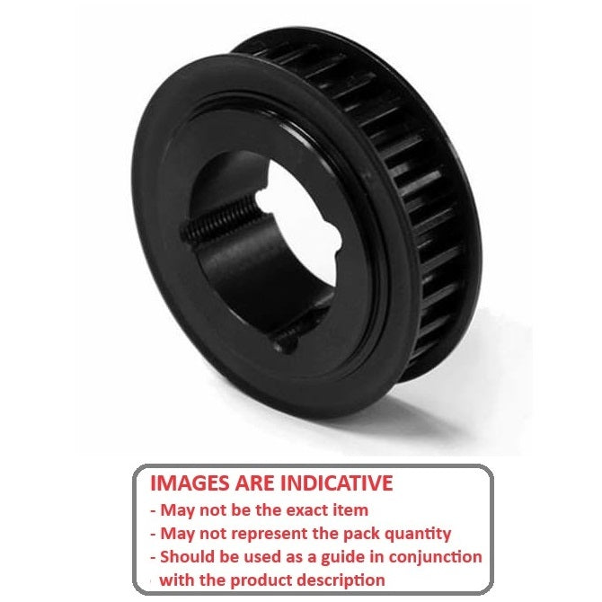1117456 | P-L9-018-127FF-SB-T1108 (Each) --- Inch Timing Pulleys - 18 tooth - 12.7 mm - Determined by Taperlock 9.525mm Pitch L - Steel - Black Oxide Pulley