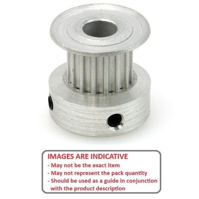 1115570 | P-020G-017-060FH-AL-G-060 (Each) --- Metric Timing Pulleys - 17 tooth - 6x6 mm 2mm Pitch - Aluminium Pulley
