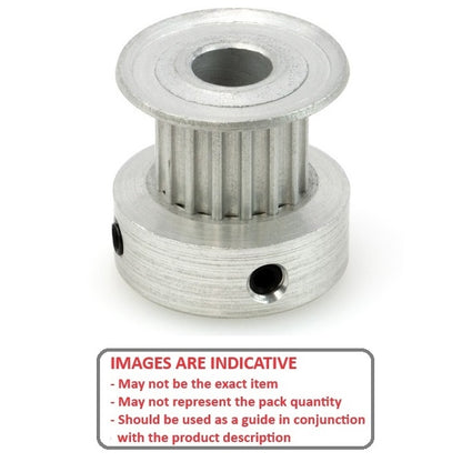 1118926 | P-020G-019-090FH-AL-G-064 (Each) --- Metric Timing Pulleys - 19 tooth - 9x6.35 mm 2mm Pitch - Aluminium Pulley