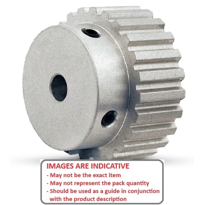 1168509 | P-030H-060-060P-AL-G-080 (Each) --- Metric Timing Pulleys - 60 tooth - 6x8 mm 3mm Pitch - Aluminium Pulley