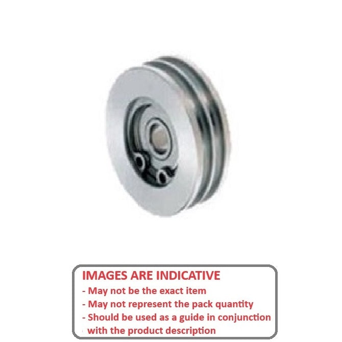 1039793 | PUI004-0170-030-AS440 (Each) --- U Groove Idler Pulleys - 2x17x3 mm Double Row - Aluminium Alloy - Clear Anodized