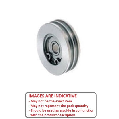 1038523 | PUI004-0170-030-S4S440 (Each) --- U Groove Idler Pulleys - 2x17x3 mm Double Row - Stainless Steel 304 Similar to A2 or 18-8 HRB80