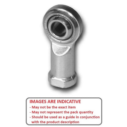 1059838 | REF-048-L-CT (Each) --- Female Rod Ends - 4.826x34.93 mm - 10-32 UNF Left - Steel with PTFE Lined Raceway Rod End