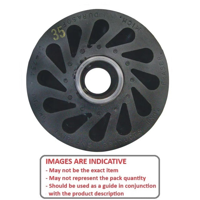 1189970 | RR-420RS (Each) --- Durasoft Shaft Mount Rollers - 101.6x23.37x12.7 mm - Neoprene Rubber 20A Roller