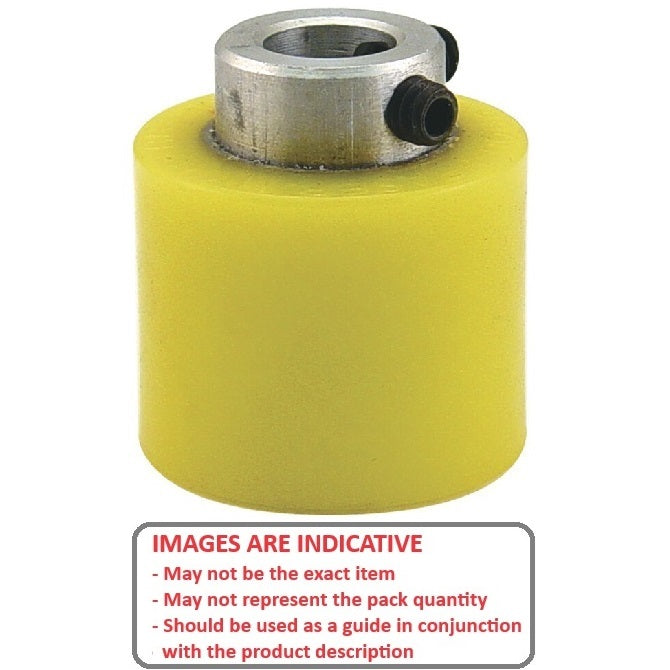 1164489 | RR-184RS (Each) --- Solid Shaft Mount Rollers - 50.8x49.28 - 25.43 - 25.55 Coloured Urethane - Urethane Roller