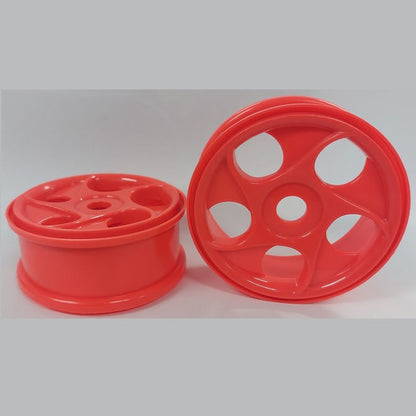 1231281 | RM-8O-080-O-5H (Per Card) --- RC Car Rims Hobby - Rim Colour Fluro Orange 5 Spiral Spoke Eighth Scale - Aluminium Rim