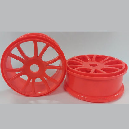1231420 | RM-8O-080-O-6 (Per Card) --- RC Car Rims Hobby - Rim Colour Fluro Orange 6 Split Spoke Eighth Scale - Plastic Rim