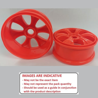 1227505 | RM-8O-080-R-5L (2 Pcs) --- RC Car Rims Hobby - Red 7 Spoke